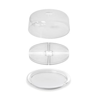 Set 3 in 1: tortiera, antipastiera e vassoio Trendy - Trasparente