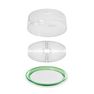Set 3 in 1: tortiera, antipastiera e vassoio Trendy - Verde prato