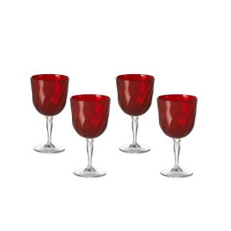 Set 4 Calici 27,5 cl Diamond - Rosso Rubino