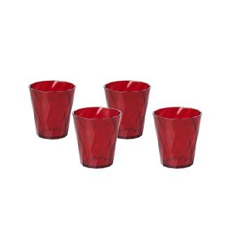 Set 4 bicchieri Acqua 35 cl Diamond - Rosso Rubino