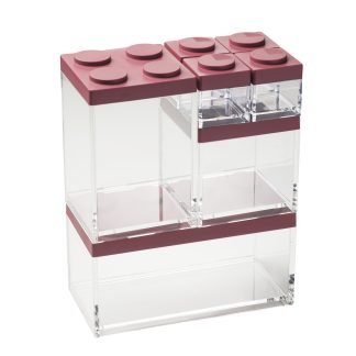 Set 4 portacondimenti, 2 barattoli e 1 contenitore modulari Brickstore - Rosso mattone