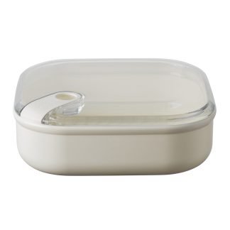 Contenitore con coperchio ermetico medio 1 l quadrato basso Pull Box - Avorio