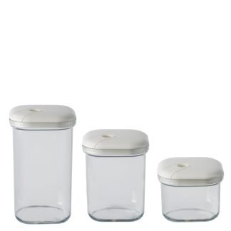Set 3 barattoli ermetici Pull Box - Avorio