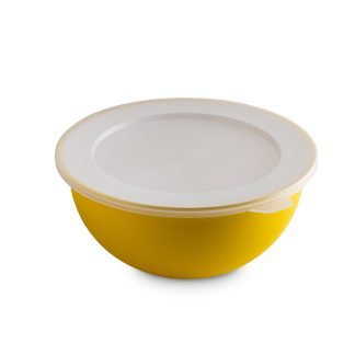 Ciotola con coperchio media 1,7 l antibatterica Sanaliving - Giallo