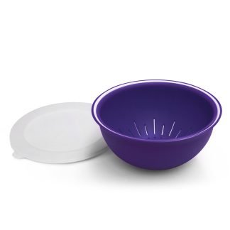 Set scolapasta, ciotola e coperchio antibatterici Sanaliving - Viola