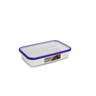 Contenitore con coperchio antibatterico medio 1 l rettangolare basso Sanaliving - Viola
