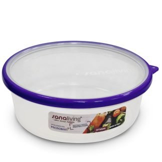 Contenitore con coperchio antibatterico medio 1 l rotondo Sanaliving - Viola